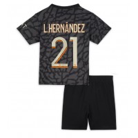 Otroški Nogometni dresi Paris Saint-Germain Lucas Hernandez #21 Tretji 2023-24 Kratek Rokav (+ Kratke hlače)